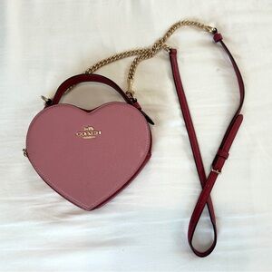 Coach Pink Heart-Shaped Crossbody Bag